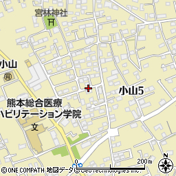 熊本県熊本市東区小山周辺の地図