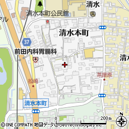 熊本県熊本市北区清水本町10-19周辺の地図