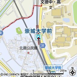 崇城大学前駅周辺の地図
