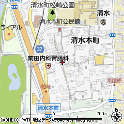 熊本県熊本市北区清水本町8-27周辺の地図