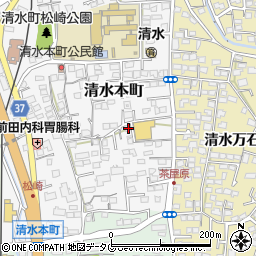 熊本県熊本市北区清水本町10-32周辺の地図