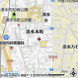 熊本県熊本市北区清水本町12-36周辺の地図