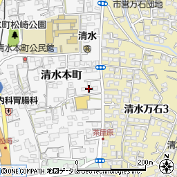 熊本県熊本市北区清水本町12-27周辺の地図