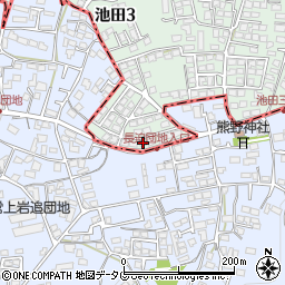 熊本県熊本市北区池田3丁目24-13周辺の地図