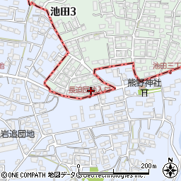 熊本県熊本市北区池田3丁目24周辺の地図
