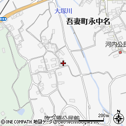 長崎県雲仙市吾妻町永中名周辺の地図