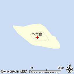 ヘボ島周辺の地図