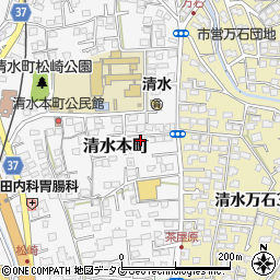 熊本県熊本市北区清水本町12-8周辺の地図