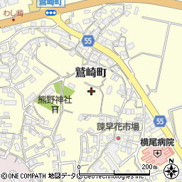 長崎県諫早市鷲崎町周辺の地図