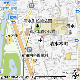 熊本県熊本市北区清水本町6-19周辺の地図