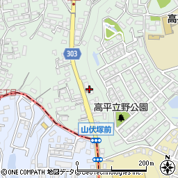 熊本高平郵便局 ＡＴＭ周辺の地図