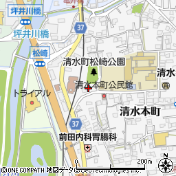 熊本県熊本市北区清水本町15-29周辺の地図