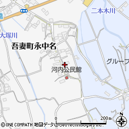 長崎県雲仙市吾妻町永中名304周辺の地図
