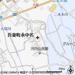 長崎県雲仙市吾妻町永中名274周辺の地図