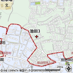 熊本県熊本市北区池田3丁目16-5周辺の地図