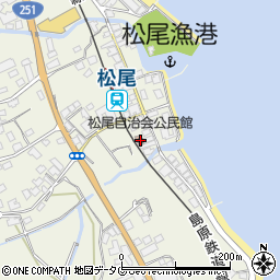 松尾自治会公民館周辺の地図