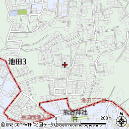 熊本県熊本市北区池田3丁目12-42周辺の地図