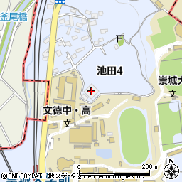 文徳中学校　文六寮周辺の地図