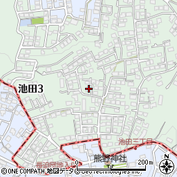 熊本県熊本市北区池田3丁目12-51周辺の地図