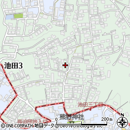 熊本県熊本市北区池田3丁目12-38周辺の地図