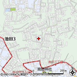 熊本県熊本市北区池田3丁目12-43周辺の地図