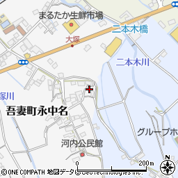 長崎県雲仙市吾妻町永中名257周辺の地図