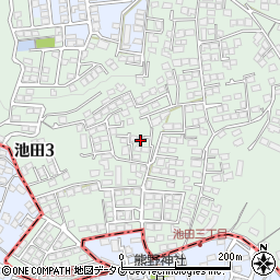 熊本県熊本市北区池田3丁目12-36周辺の地図