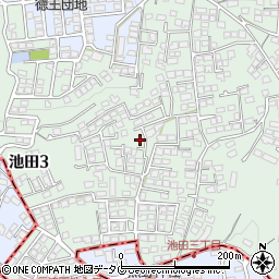 熊本県熊本市北区池田3丁目12周辺の地図
