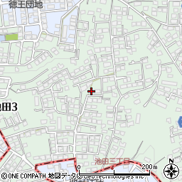 熊本県熊本市北区池田3丁目12-24周辺の地図