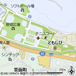 諫早市テニス場周辺の地図