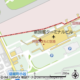 Jネットレンタカー熊本空港店　空港内受付カウンター周辺の地図