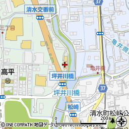 熊本スバル自動車清水店周辺の地図