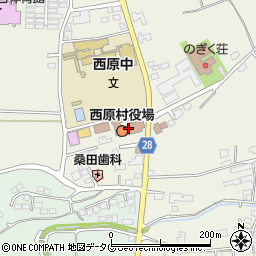 西原村役場　産業課・地籍調査係周辺の地図