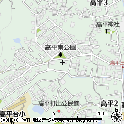 熊本県熊本市北区高平周辺の地図