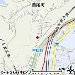 熊本県熊本市北区釜尾町周辺の地図