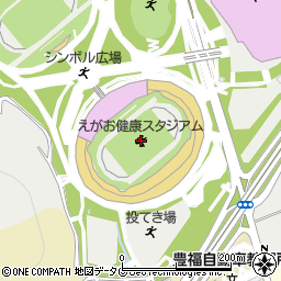 えがお健康スタジアム（熊本県民総合運動公園陸上競技場）周辺の地図