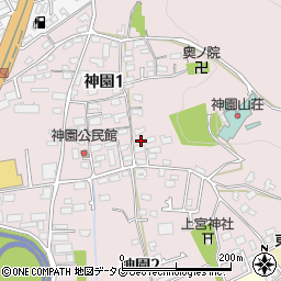 熊本県熊本市東区神園周辺の地図