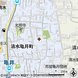 熊本県熊本市北区清水亀井町周辺の地図