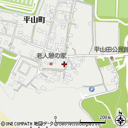 熊本県熊本市東区平山町周辺の地図