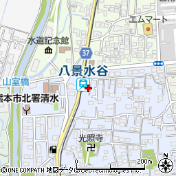 熊本県熊本市北区周辺の地図