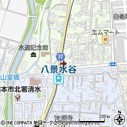 熊本八景水谷郵便局周辺の地図