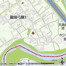 熊本県熊本市北区龍田弓削1丁目22周辺の地図