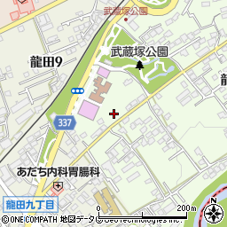 熊本県熊本市北区龍田弓削1丁目2周辺の地図