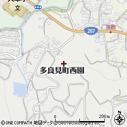 長崎県諫早市多良見町西園周辺の地図