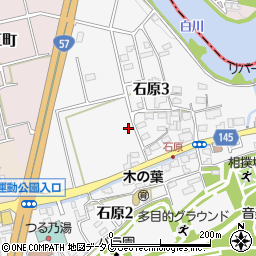 熊本県熊本市東区石原周辺の地図