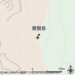 晋賢岳周辺の地図