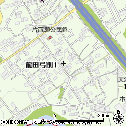 熊本県熊本市北区龍田弓削1丁目周辺の地図
