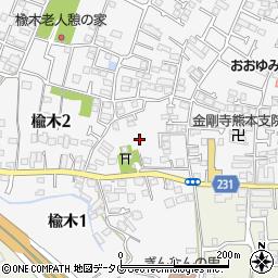 熊本県熊本市北区楡木2丁目10周辺の地図
