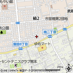 熊本県熊本市北区楠2丁目1周辺の地図