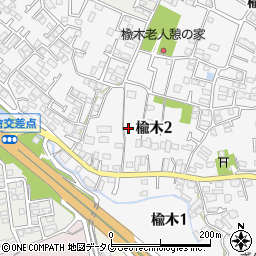 熊本県熊本市北区楡木周辺の地図